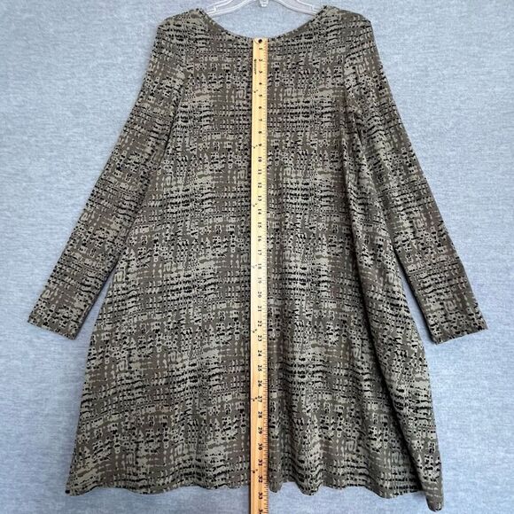 Pact Revive Organic Cotton Swing Dress Size Medium Olive Green Cedar Sustainable - Picture 6 of 8